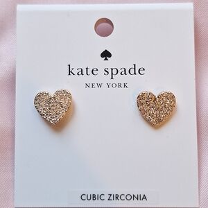 Kate Spade Yours Truly Pave Heart Stud Earrings